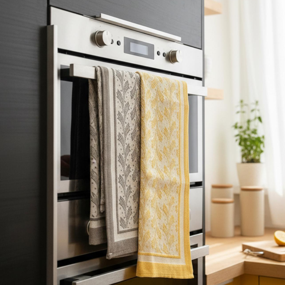 Grifo Mixed Linen Background Tea Towel