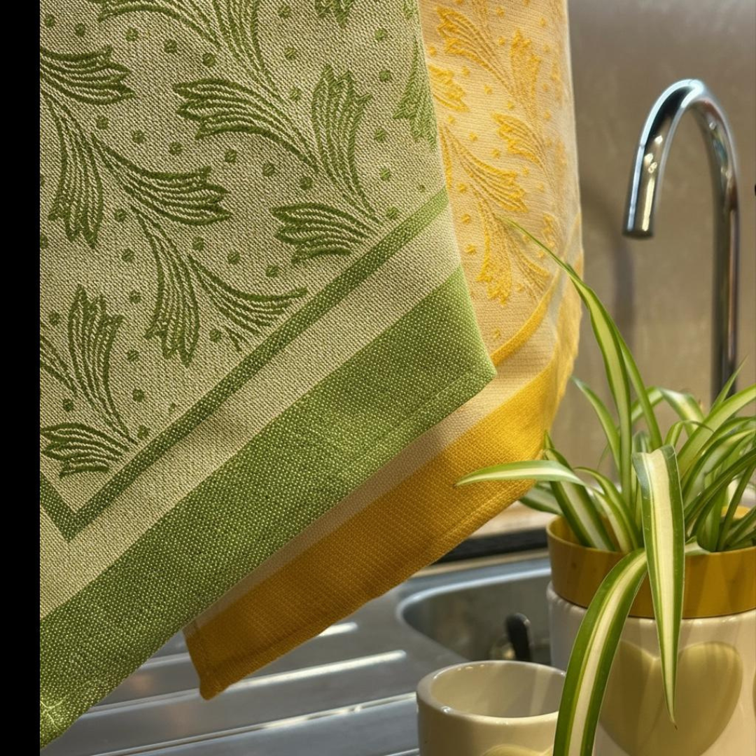 Grifo Mixed Linen Background Tea Towel