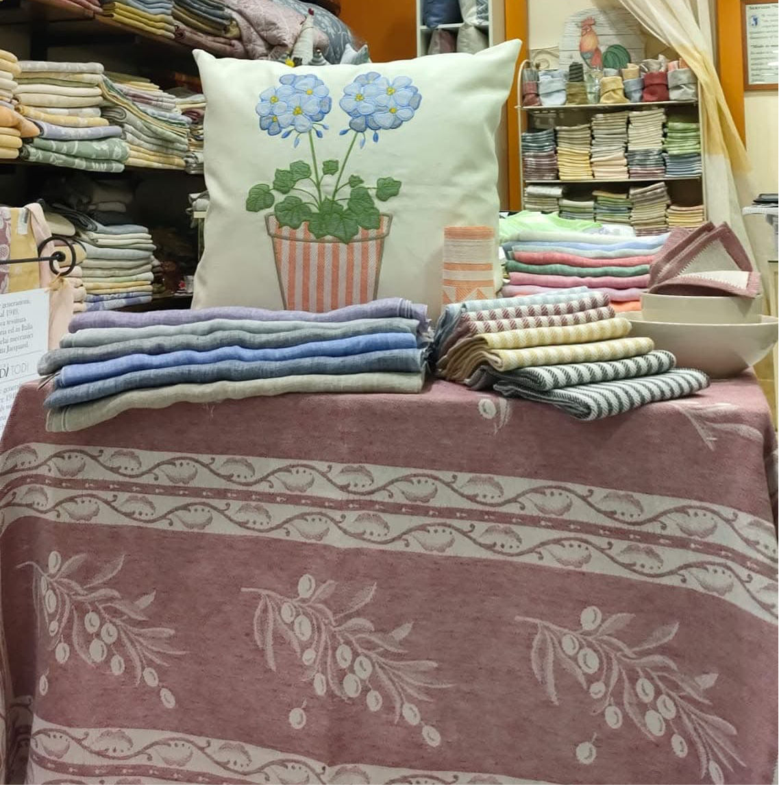 TOVAGLIA OLIVE MISTO LINO