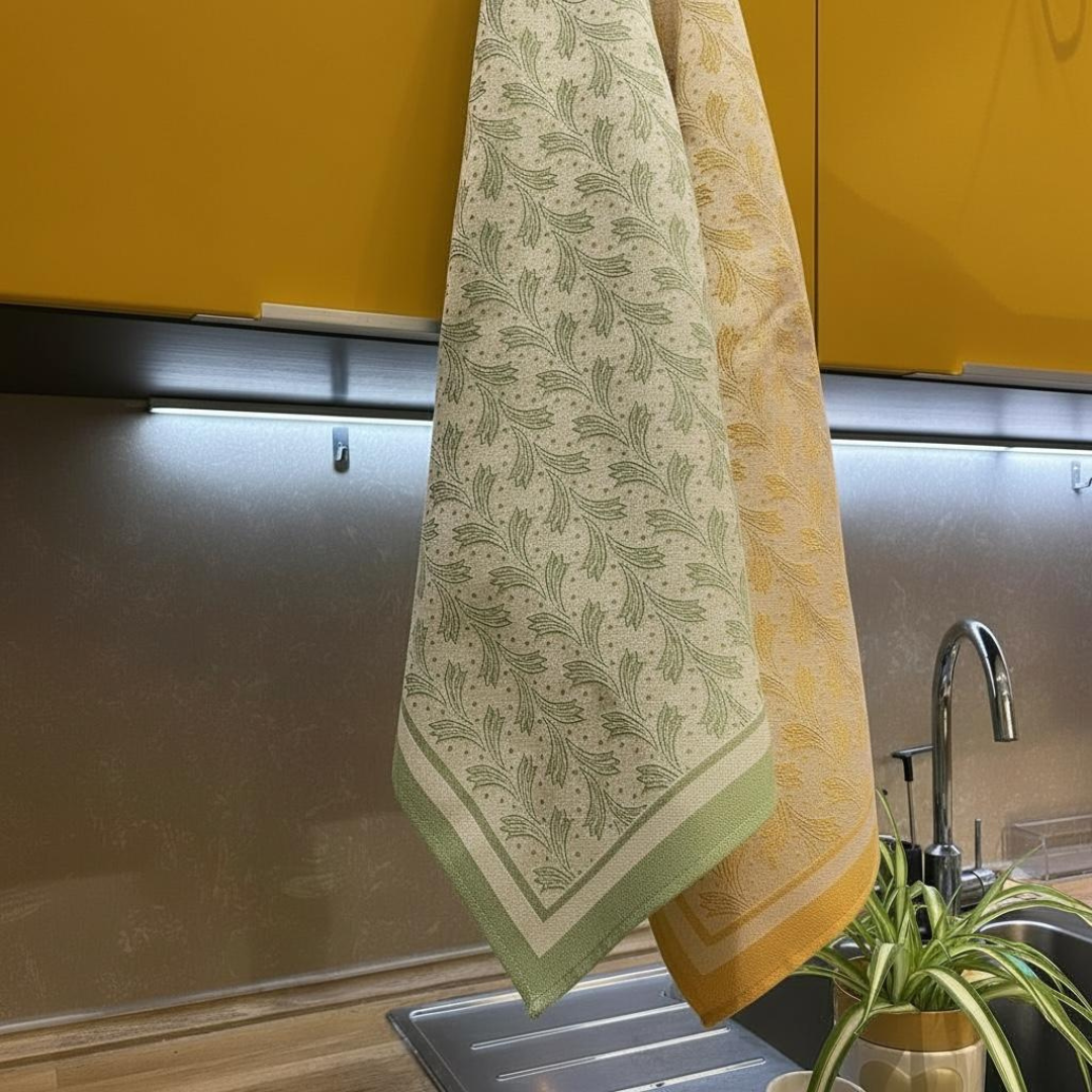 Grifo Mixed Linen Background Tea Towel