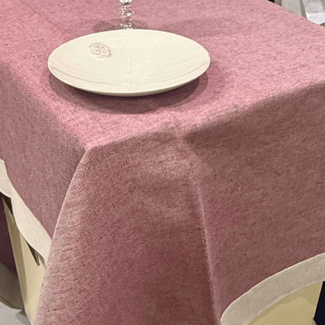 PLAIN SATIN LINEN MIXED TABLECLOTH