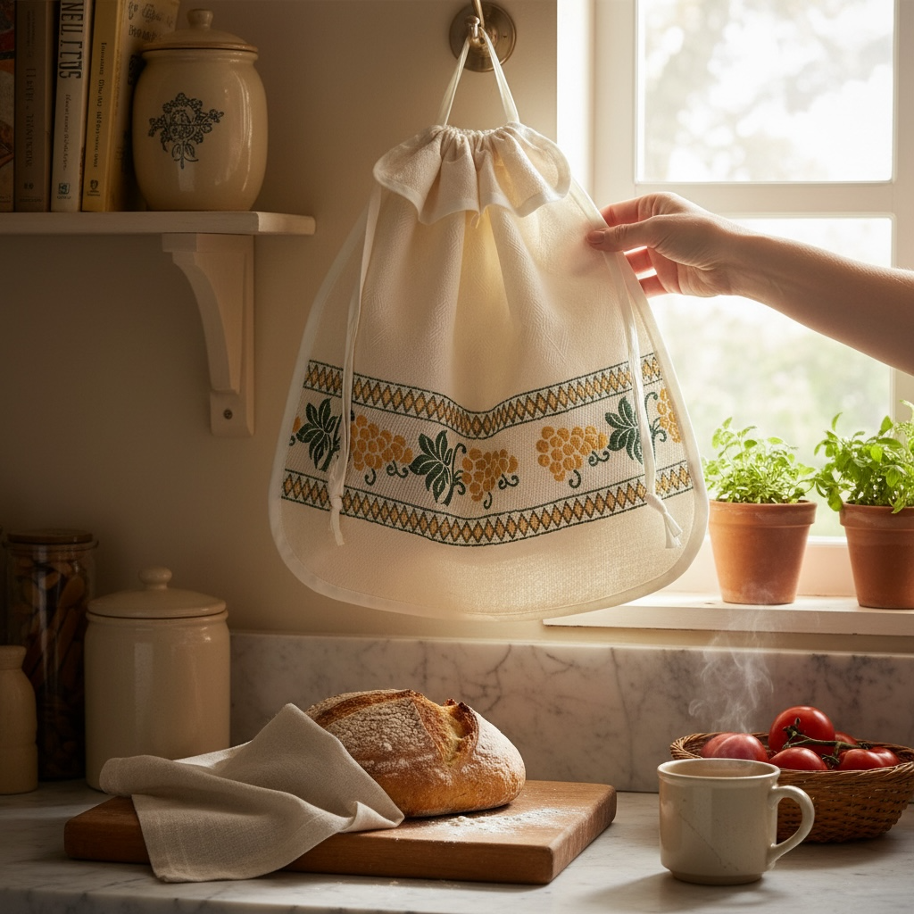 Sacco Porta Pane Uva Puro Cotone