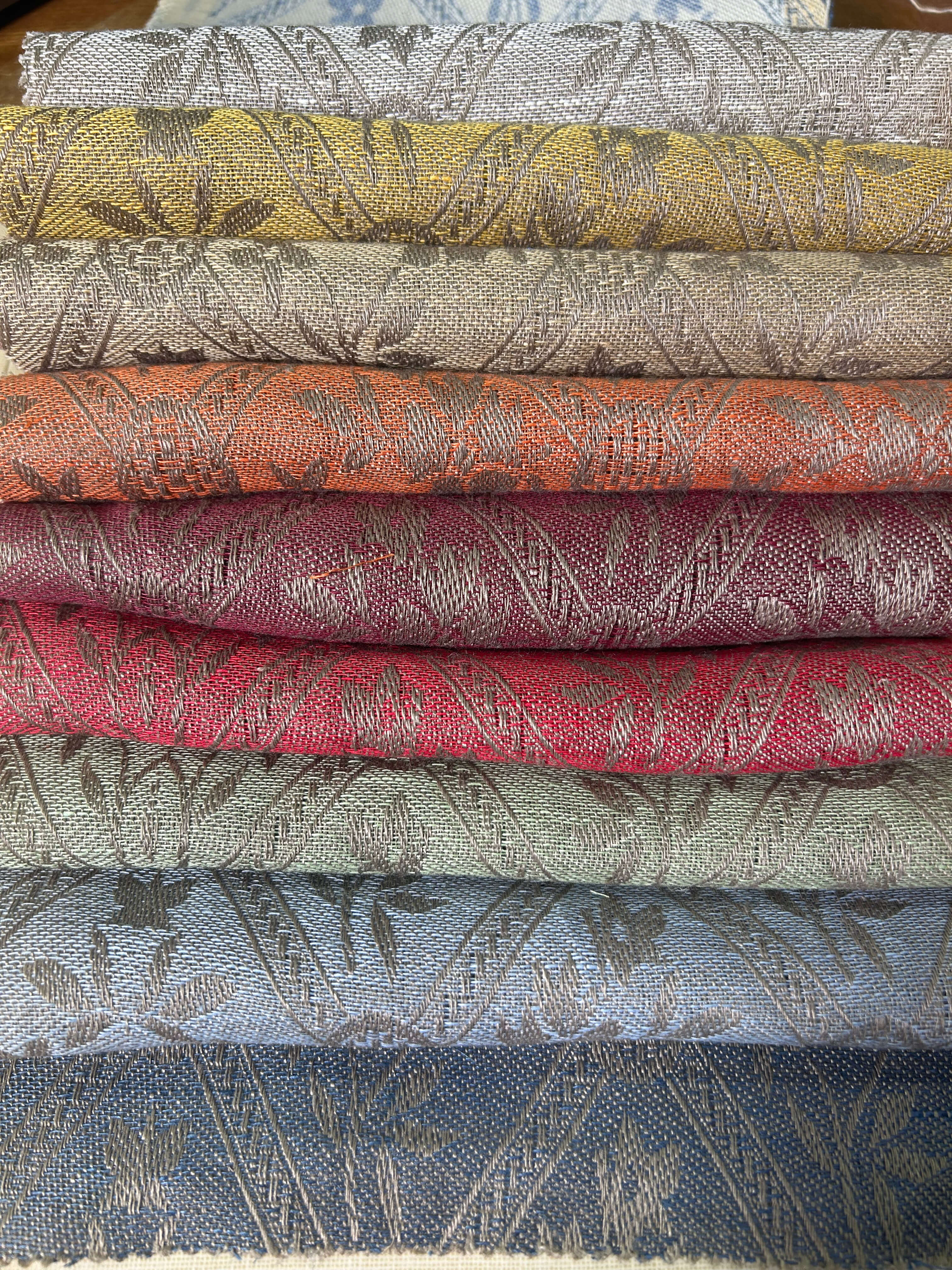 TESSUTO FLOREALE RUSTICA PURO LINO