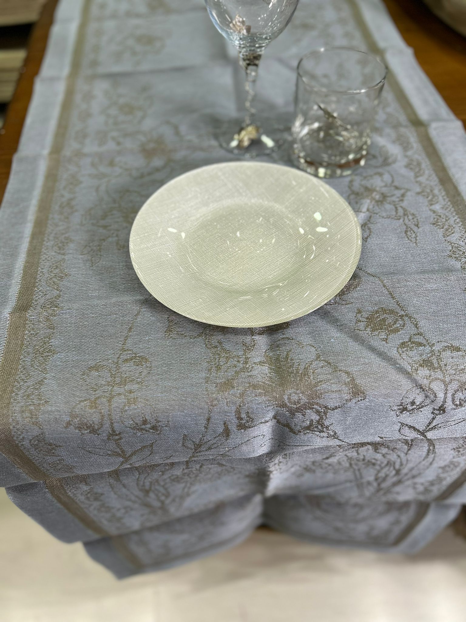 RUNNER GENZIAN RUSTIC PURE LINEN