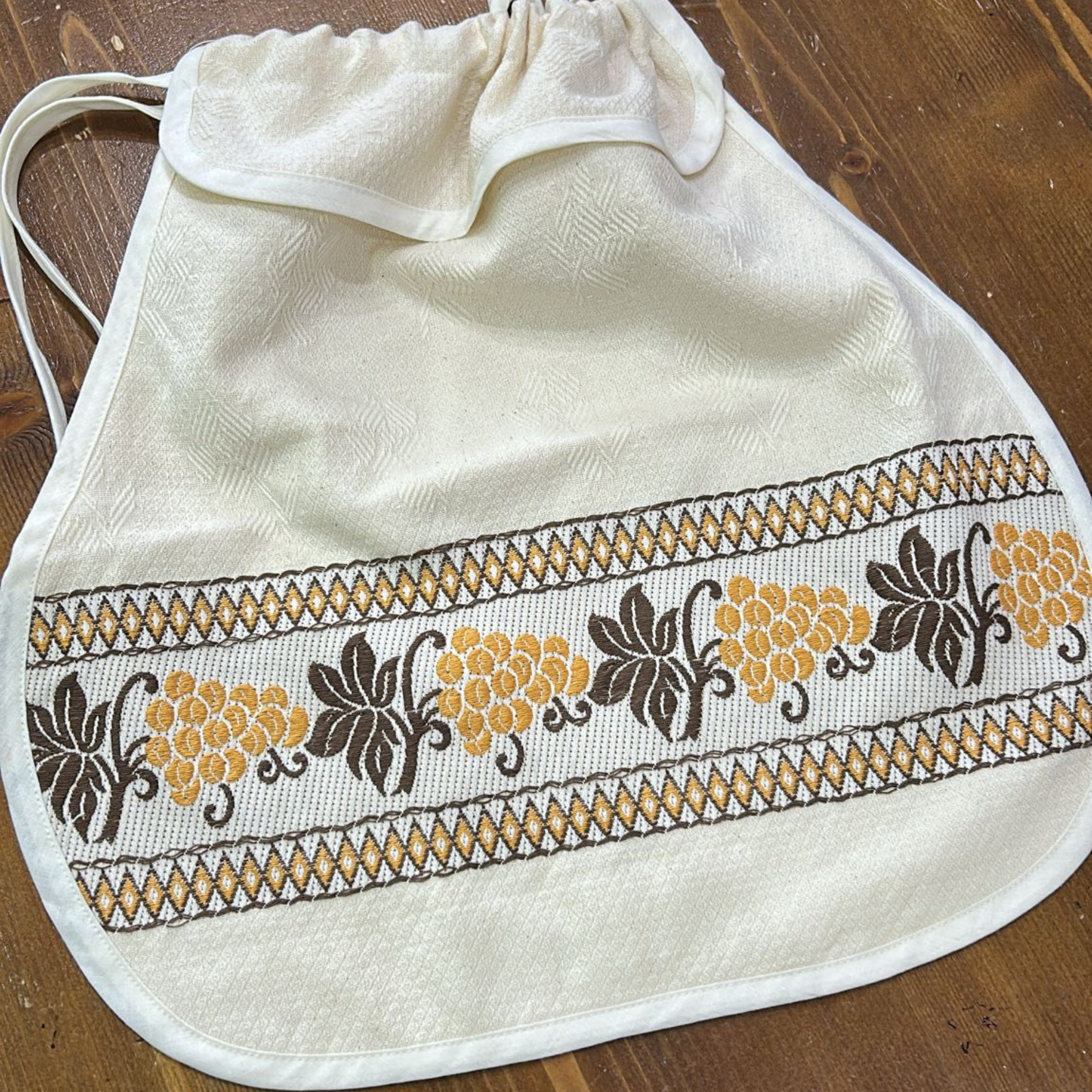 Sacco Porta Pane Uva Puro Cotone