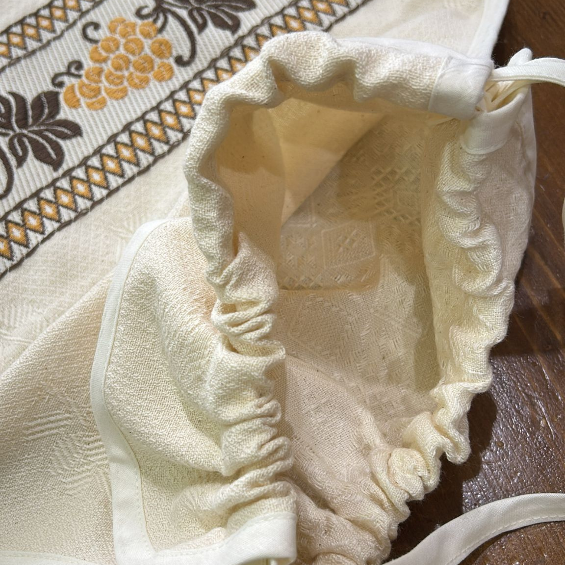 Sacco Porta Pane Uva Puro Cotone