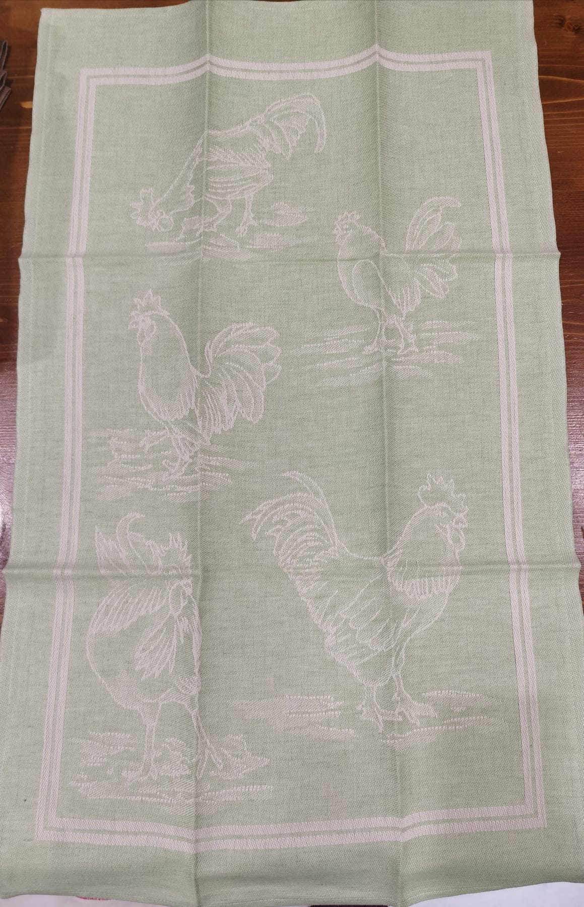 COCKERELS TEA TOWEL LINEN BLEND