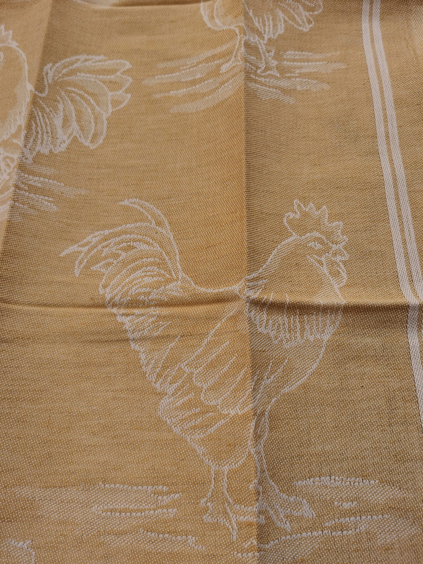 COCKERELS TEA TOWEL LINEN BLEND